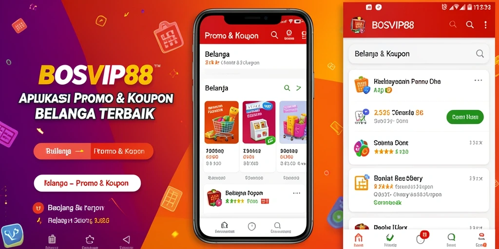 Tampilan antarmuka aplikasi BOSVIP88 dengan fitur Promo & Kupon.