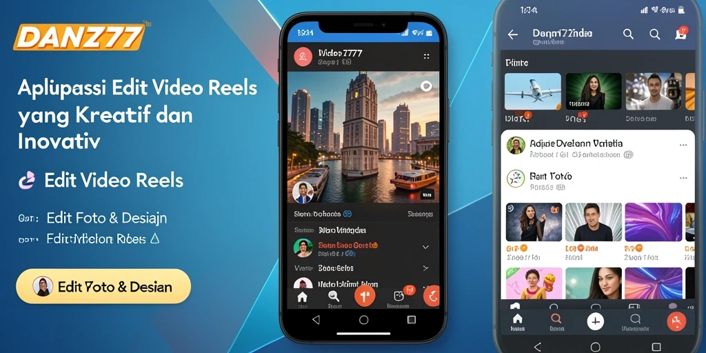 Tampilan antarmuka DAN777 saat mengedit Video Reels dengan efek menarik.