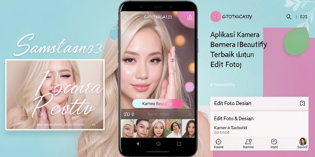 Tampilan antarmuka GATOTKACA123 dengan fitur Kamera Beautify yang menarik.