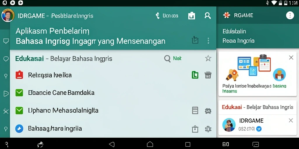 Tampilan antarmuka aplikasi Belajar Bahasa Inggris yang interaktif dan menyenangkan.