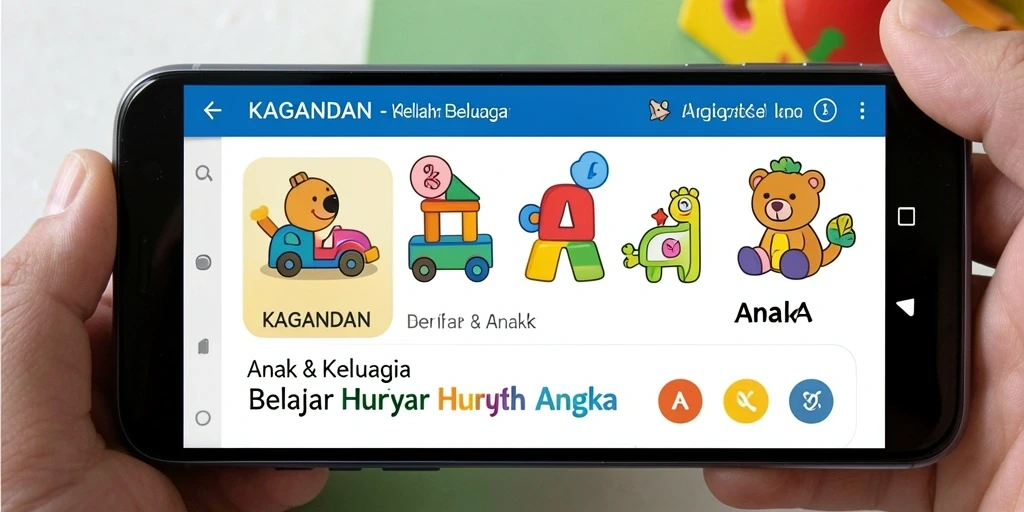 Antarmuka KAGANDAN yang interaktif untuk belajar huruf dan angka.