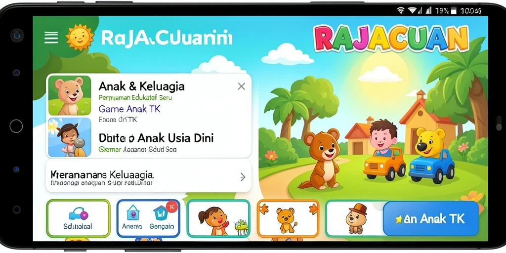 Tampilan antarmuka aplikasi Game Anak TK RAJACUAN.