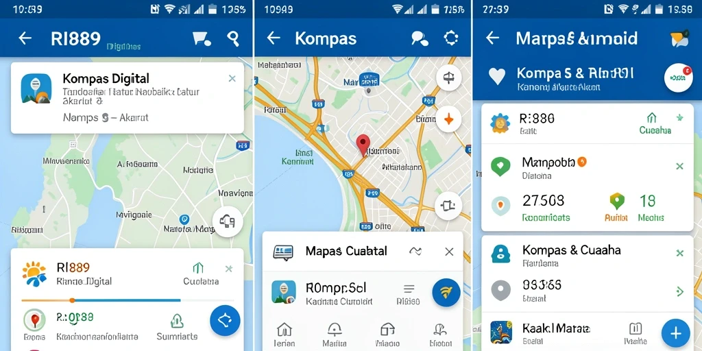 Tampilan antarmuka RI889 dengan fungsi Kompas Digital yang intuitif.